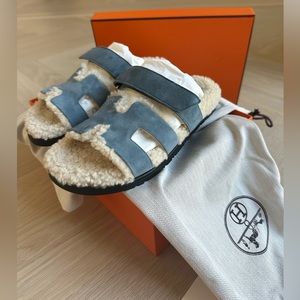 Hermes Chypre ecru sandals size 38.5 NWB